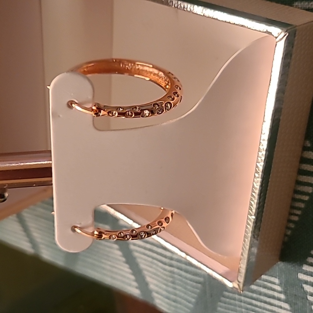 CHRYSTINA GENUINE CRYSTAL HOOP EARRINGS
